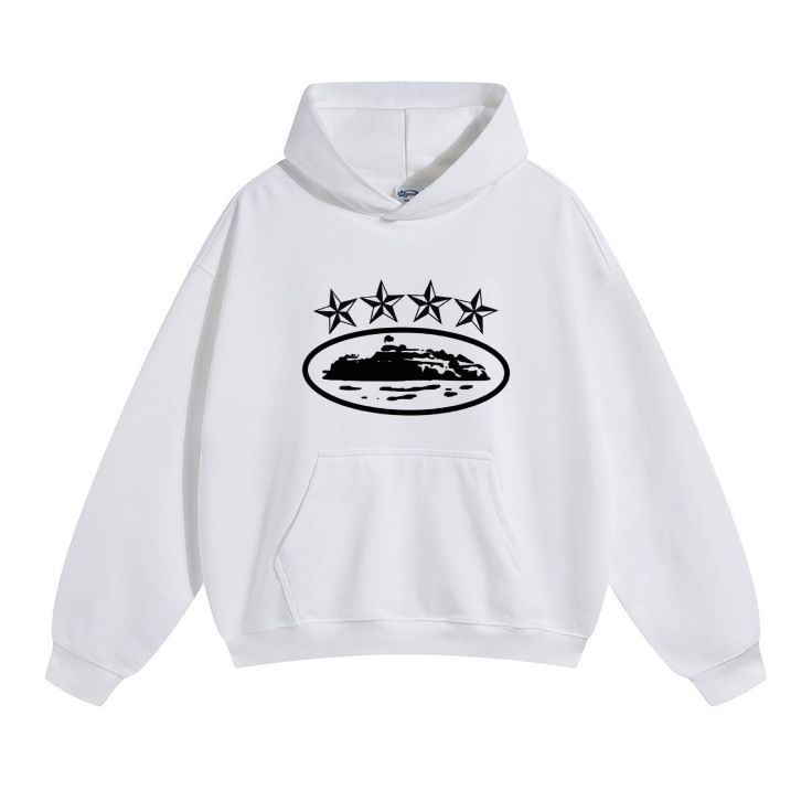 CORTEIZ WHITE SIMPLE HOODIE