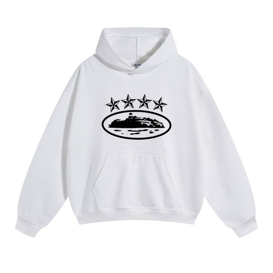 CORTEIZ WHITE SIMPLE HOODIE