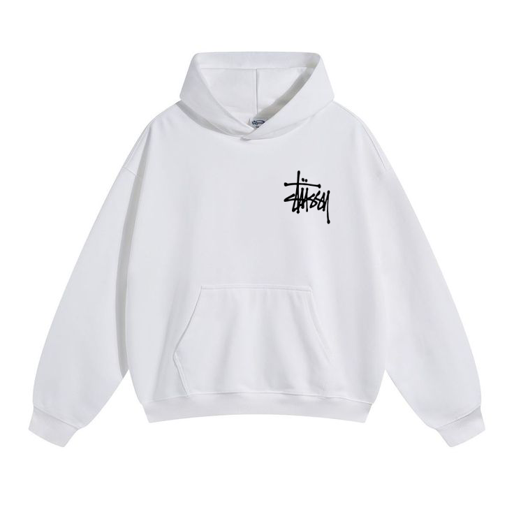 STÜSSY SIMPLE WHITE HOODIE