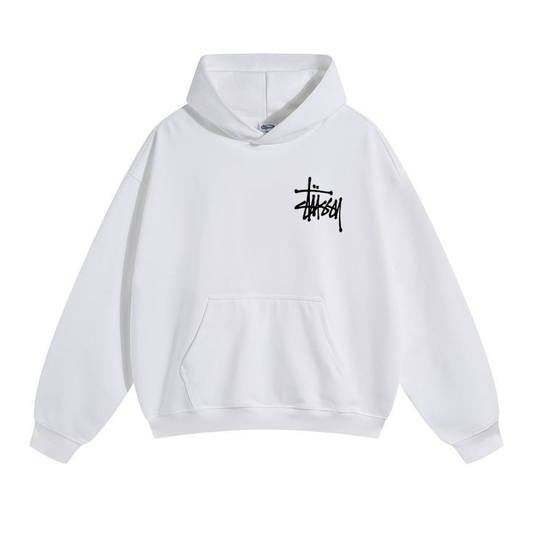 STÜSSY SIMPLE WHITE HOODIE